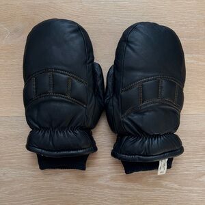 Vintage Black Kombi Leather Down Ski Mittens Mens L-XL Snowboard Winter